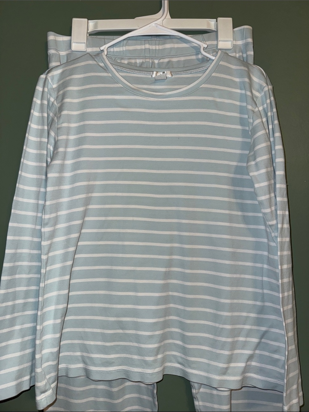 LAKE Blue and White Stripe PJ Set 100% Pima Cotton Matching Medium - Picture 3 of 7
